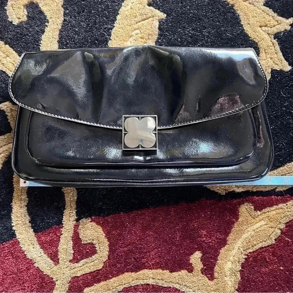 Vintage Liz Claiborne New York Lucky Patent Vegan Leather Clutch - Picture 6 of 14